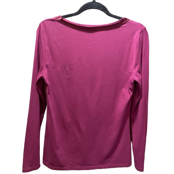 Ann Taylor woman’s cranberry long sleeve top, size medium - Picture 2 of 6